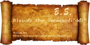 Bleicöffer Seherezádé névjegykártya